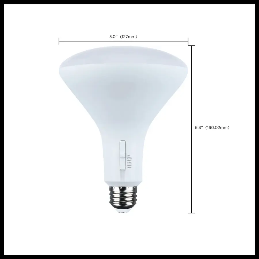 11 Watt BR40 LED - 27K/30K/35K/40K/50K CCT Selectable - Dim to Warm - White Finish - 120 Volt - Image 8