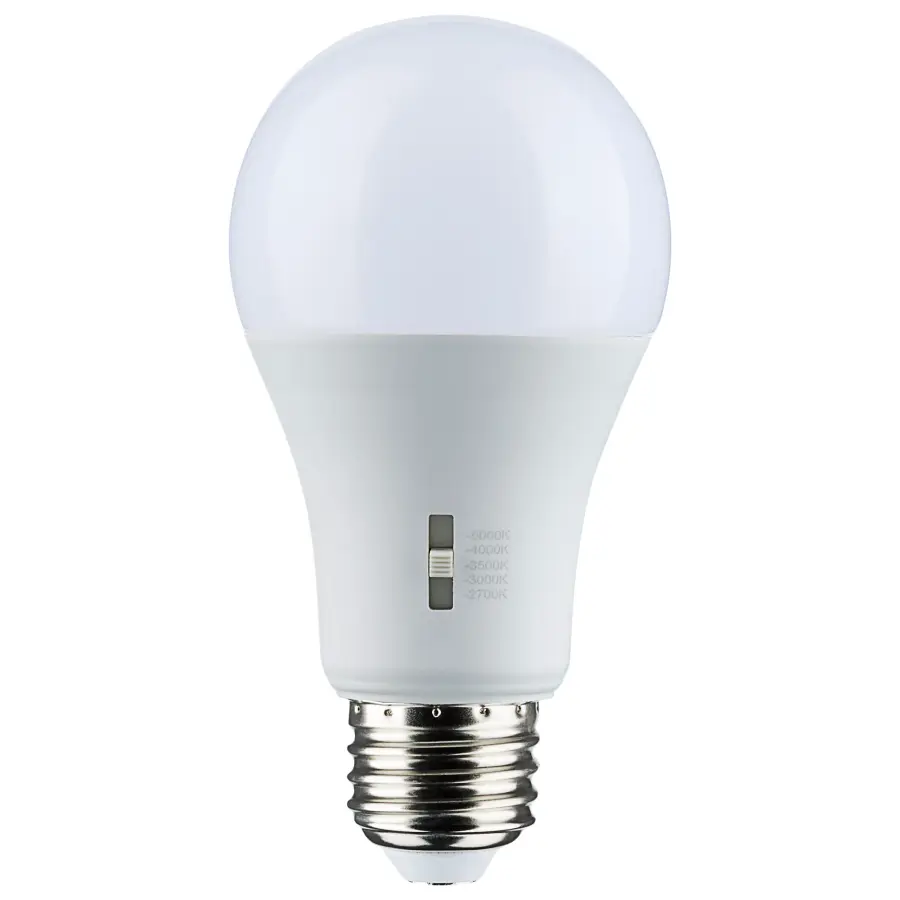 5 Watt A19 LED - Medium Base - CCT Selectable - 120 Volt - White Finish - Image 1