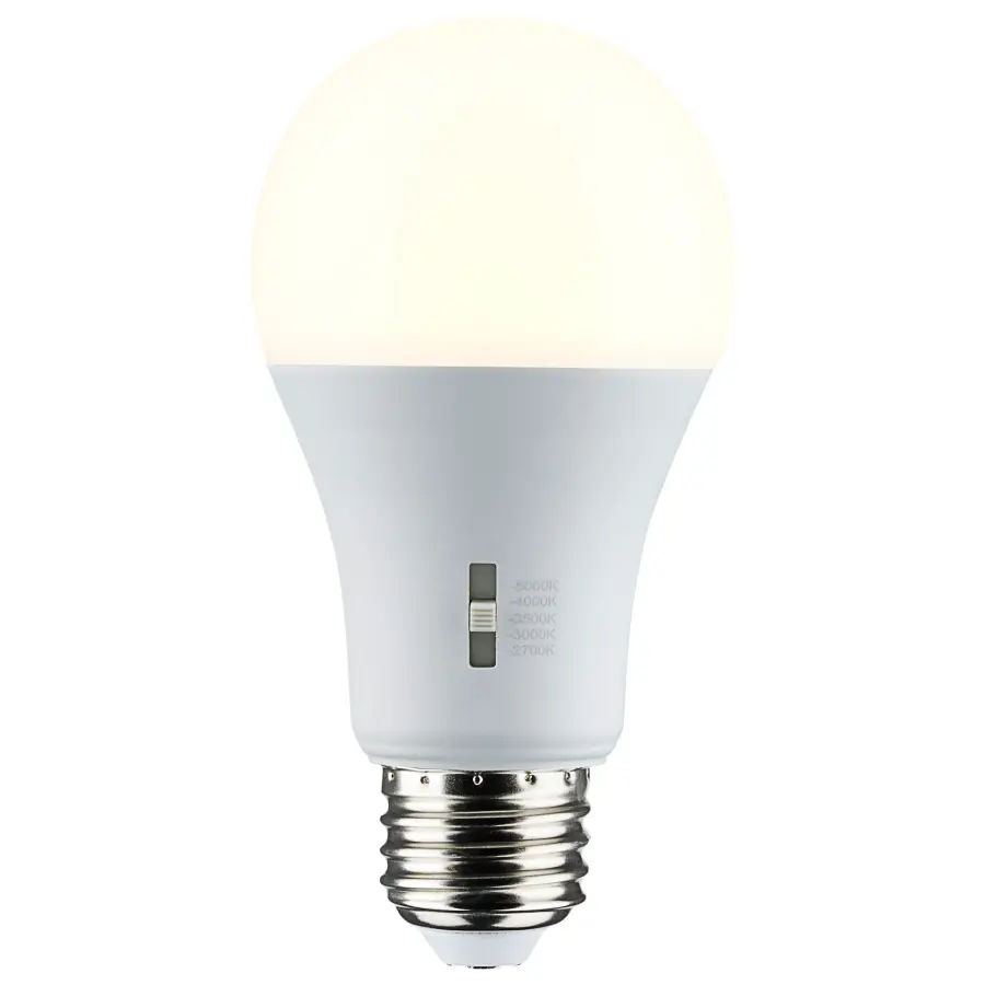 8.8 Watt A19 LED - Medium Base - CCT Selectable - 120 Volt - White Finish - Image 2