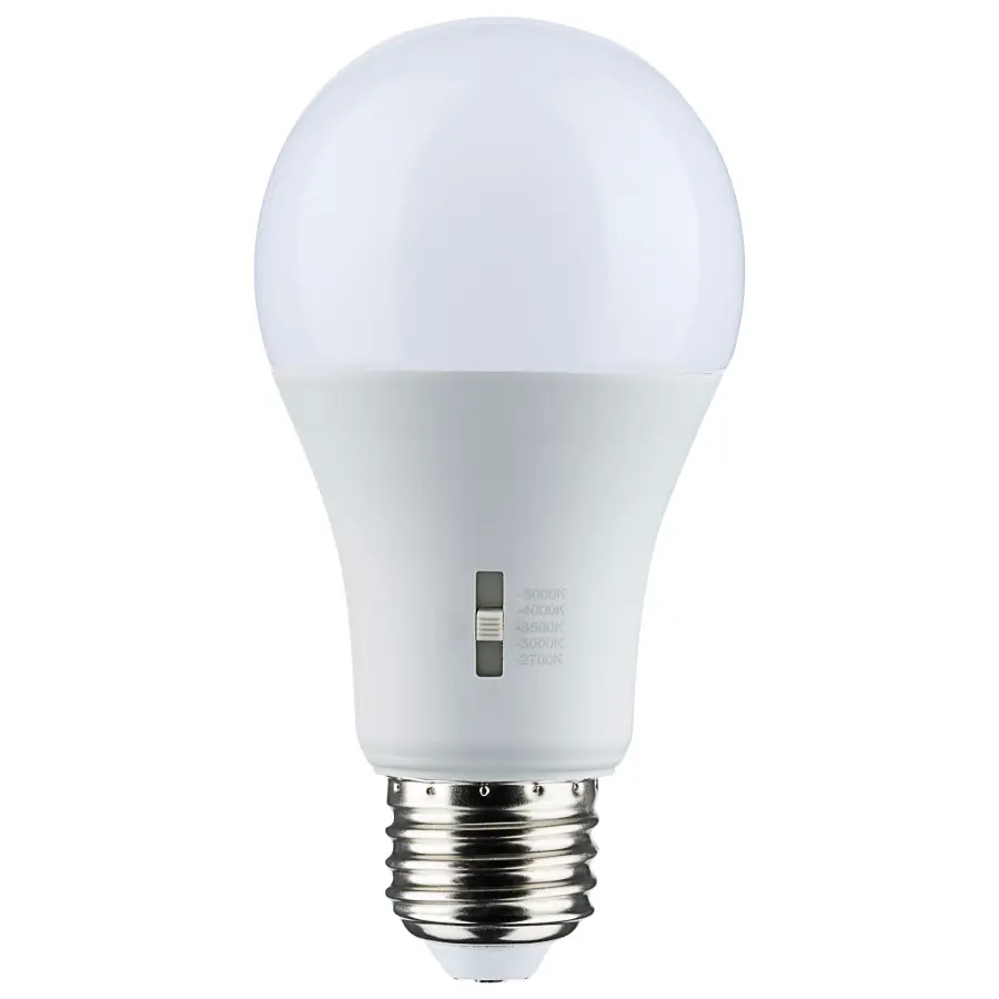 14 Watt A19 LED - Medium Base - CCT Selectable - 120 Volt - White Finish - Image 1
