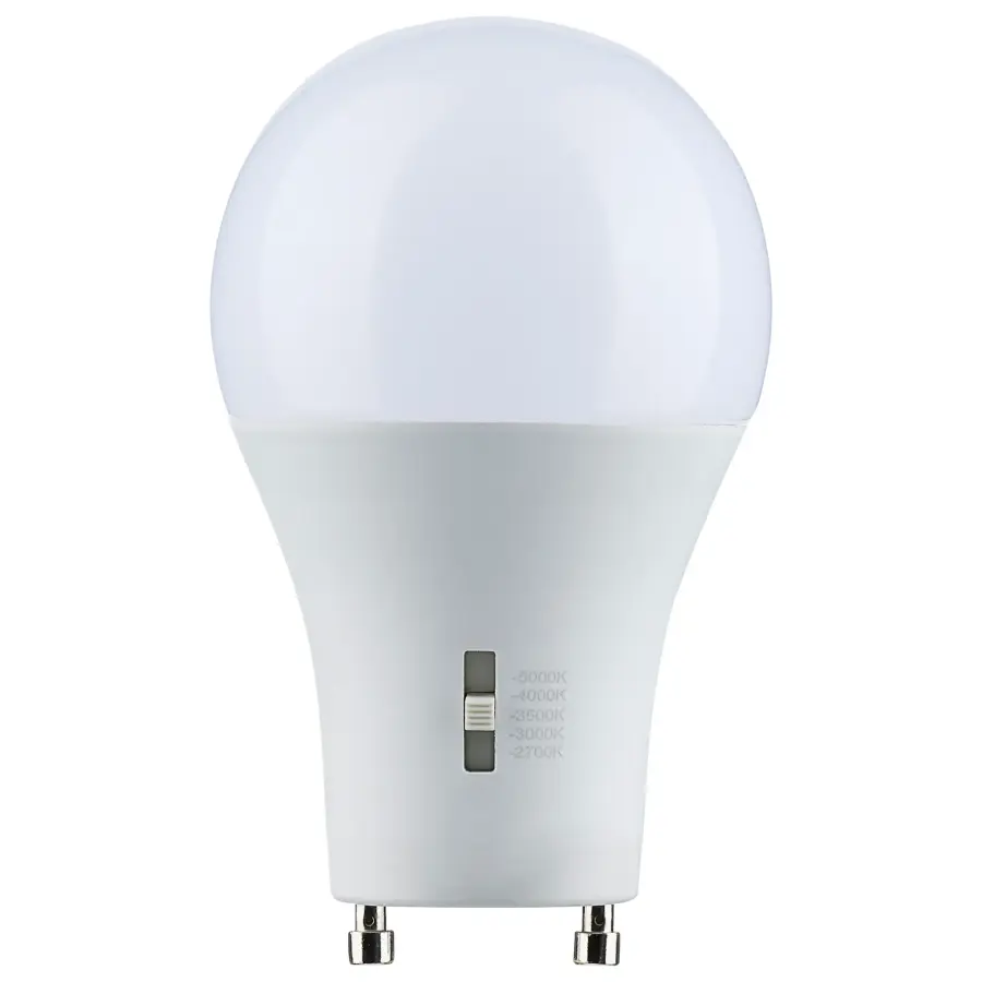 12 Watt A19 LED - Bi Pin GU24 Base - CCT Selectable - 120 Volt - White Finish - Image 1