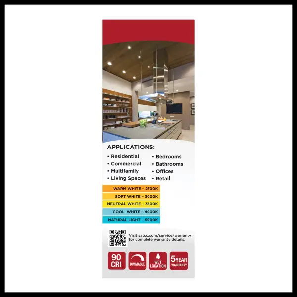 6.7 Watt LED Downlight Retrofit - 4 Inches - CCT Selectable - Round - White Finish - 120 Volt - Image 9