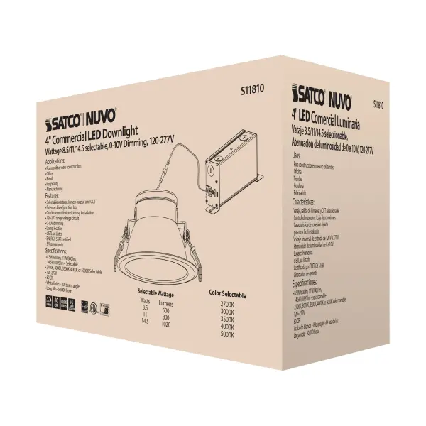 14.5 Watt Commercial LED Downlight - 4 in. - Color Adjustable - Lumen Adjustable - 120-277 volt - Image 6