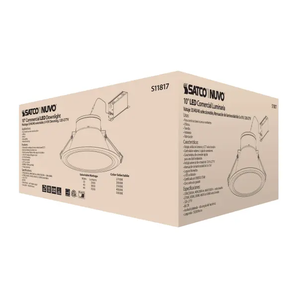 46 Watt Commercial LED Downlight - 10 in. - Color Adjustable - Lumen Adjustable - 120-277 volt - Image 7