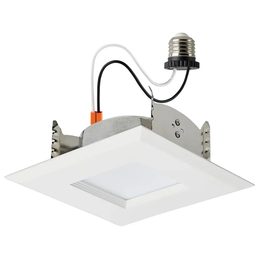 6.7 Watt LED Downlight Retrofit - 4 Inches - CCT Selectable - Square - White Finish - 120 Volt - Image 1