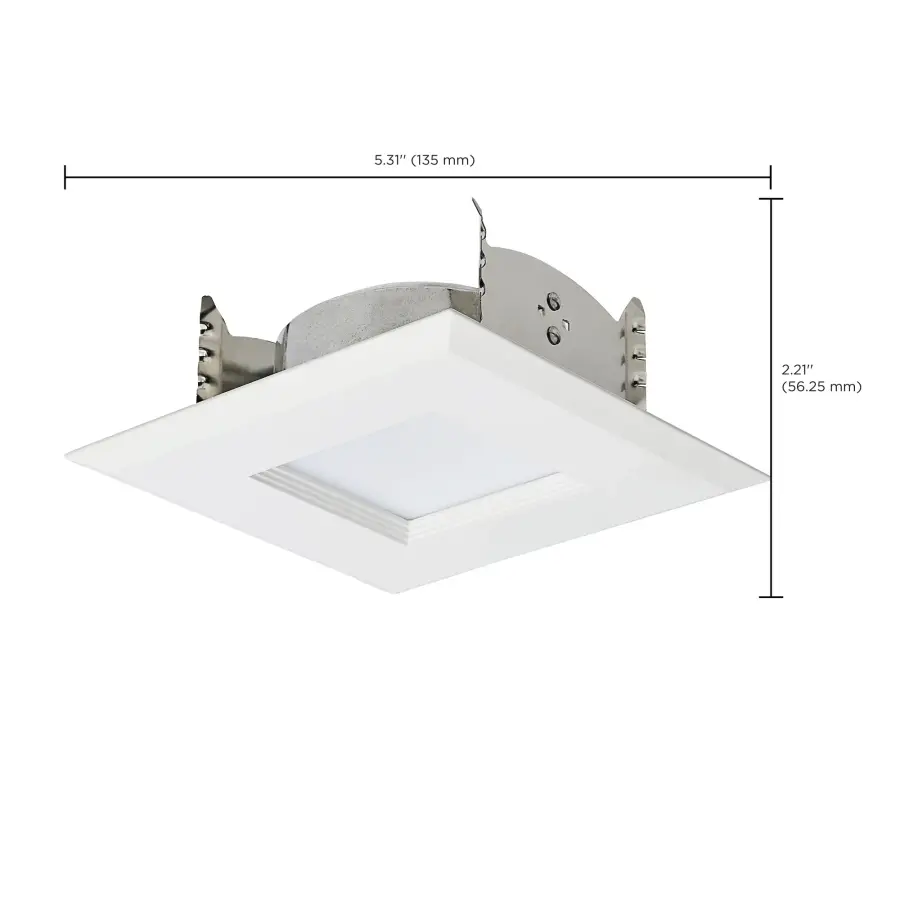 6.7 Watt LED Downlight Retrofit - 4 Inches - CCT Selectable - Square - White Finish - 120 Volt - Image 17
