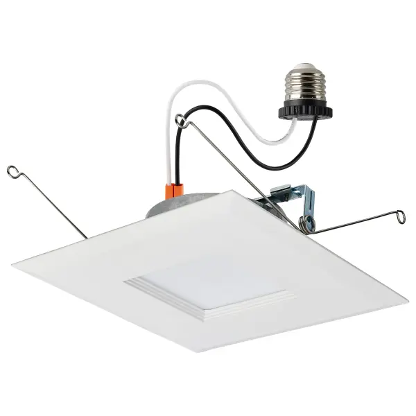 9 Watt LED Downlight Retrofit - 5-6 Inches - CCT Selectable - Square - White Finish - 120 Volt - Image 1
