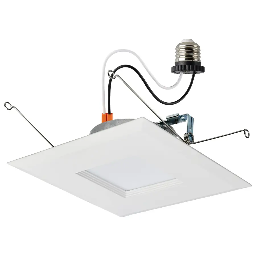 9 Watt LED Downlight Retrofit - 5-6 Inches - CCT Selectable - Square - White Finish - 120 Volt - Image 1
