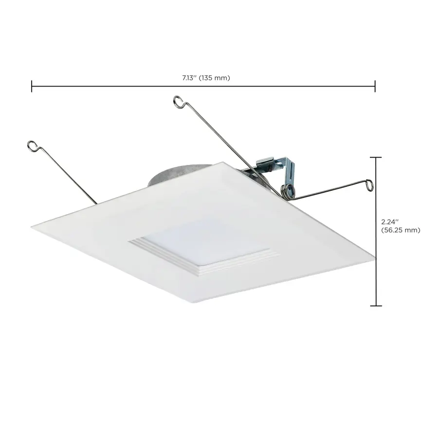9 Watt LED Downlight Retrofit - 5-6 Inches - CCT Selectable - Square - White Finish - 120 Volt - Image 17