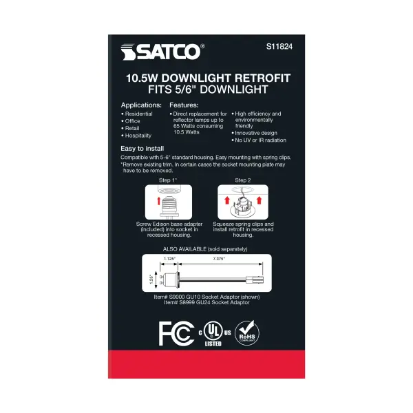 10.5 Watt LED Directional Retrofit Downlight - Gimbaled - 5-6 in. - Adjustable Color Temperature - 90 deg. Beam Angle - 120 Volt - Image 11