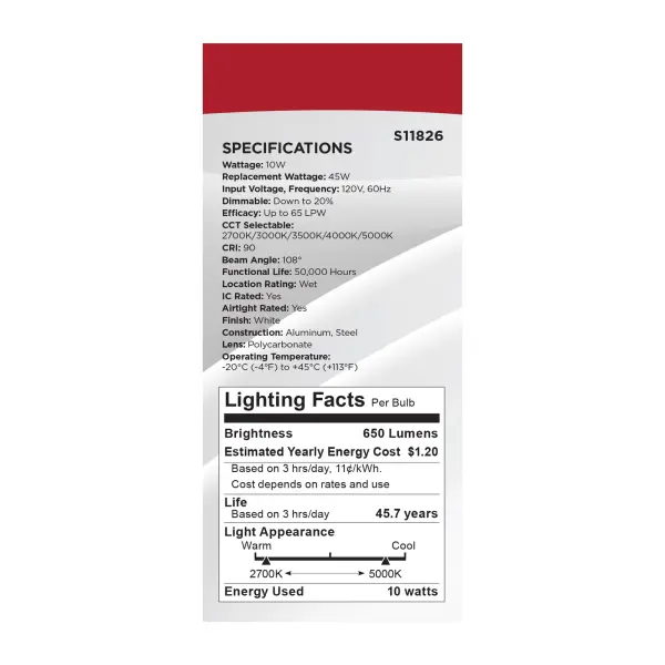10 Watt - LED Direct Wire Downlight - Edge-lit - 4 inch - CCT Selectable - 120 volt - Dimmable - Round - Remote Driver - Image 12