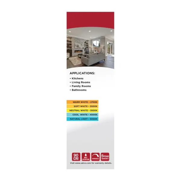 12 Watt - LED Direct Wire Downlight - Edge-lit - 6 inch - CCT Selectable - 120 volt - Dimmable - Round - Remote Driver - Image 11