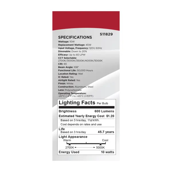 10 Watt - LED Direct Wire Downlight - Edge-lit - 4 inch - CCT Selectable - 120 volt - Dimmable - Square - Remote Driver - Image 12