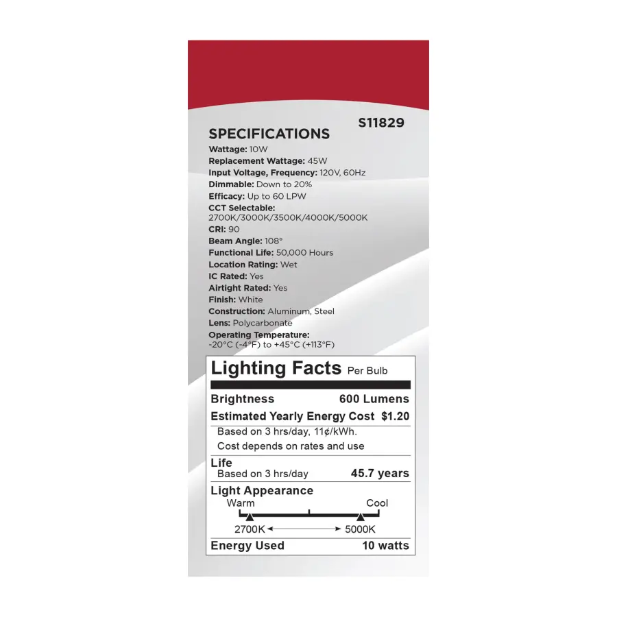 10 Watt - LED Direct Wire Downlight - Edge-lit - 4 inch - CCT Selectable - 120 volt - Dimmable - Square - Remote Driver - Image 12