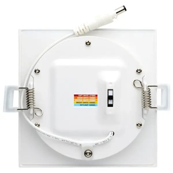 10 Watt - LED Direct Wire Downlight - Edge-lit - 4 inch - CCT Selectable - 120 volt - Dimmable - Square - Remote Driver - Image 5