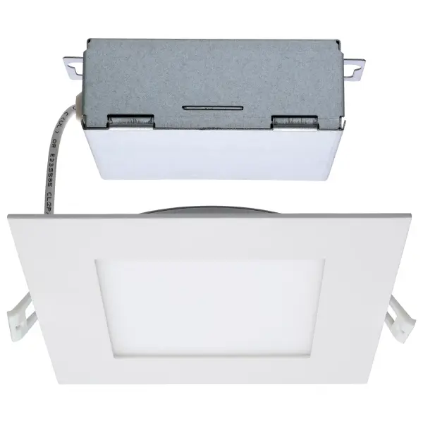 12 Watt - LED Direct Wire Downlight - Edge-lit - 6 inch - CCT Selectable - 120 volt - Dimmable - Square - Remote Driver - Image 1