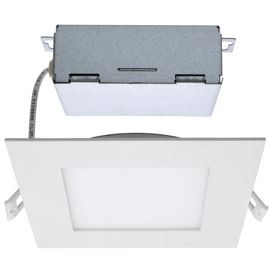 12 Watt - LED Direct Wire Downlight - Edge-lit - 6 inch - CCT Selectable - 120 volt - Dimmable - Square - Remote Driver - Image 1