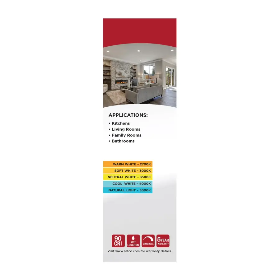 12 Watt - LED Direct Wire Downlight - Edge-lit - 6 inch - CCT Selectable - 120 volt - Dimmable - Square - Remote Driver - Image 11