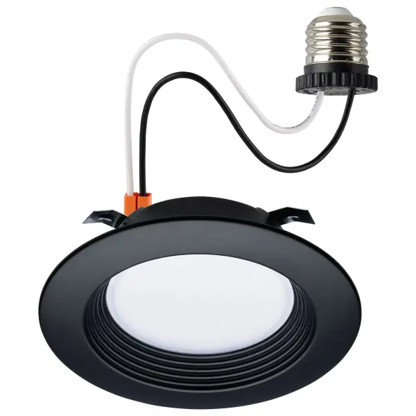 6.7 Watt - LED Downlight Retrofit - 4 Inch - CCT Selectable - 120 Volts - Black Finish - Image 1