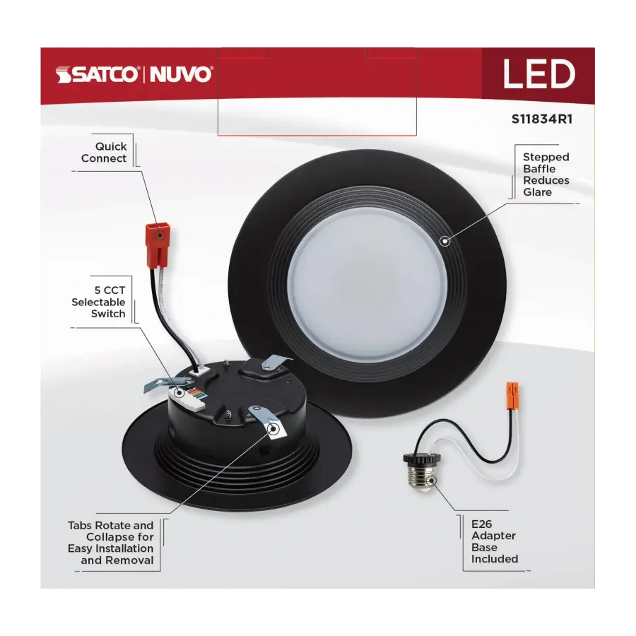6.7 Watt - LED Downlight Retrofit - 4 Inch - CCT Selectable - 120 Volts - Bronze Finish - Image 11