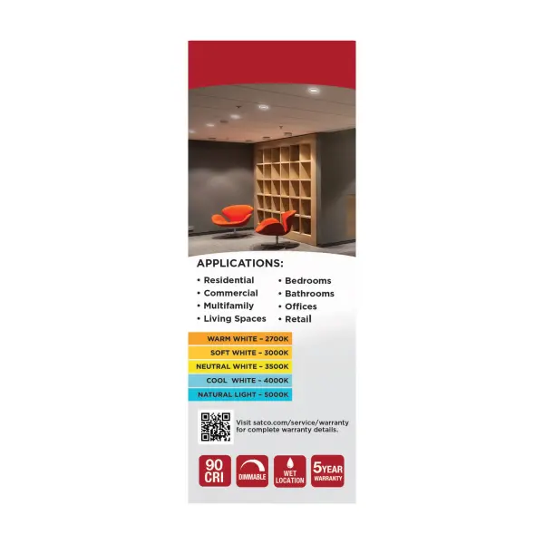 6.7 Watt - LED Downlight Retrofit - 4 Inch - CCT Selectable - 120 Volts - Bronze Finish - Image 12