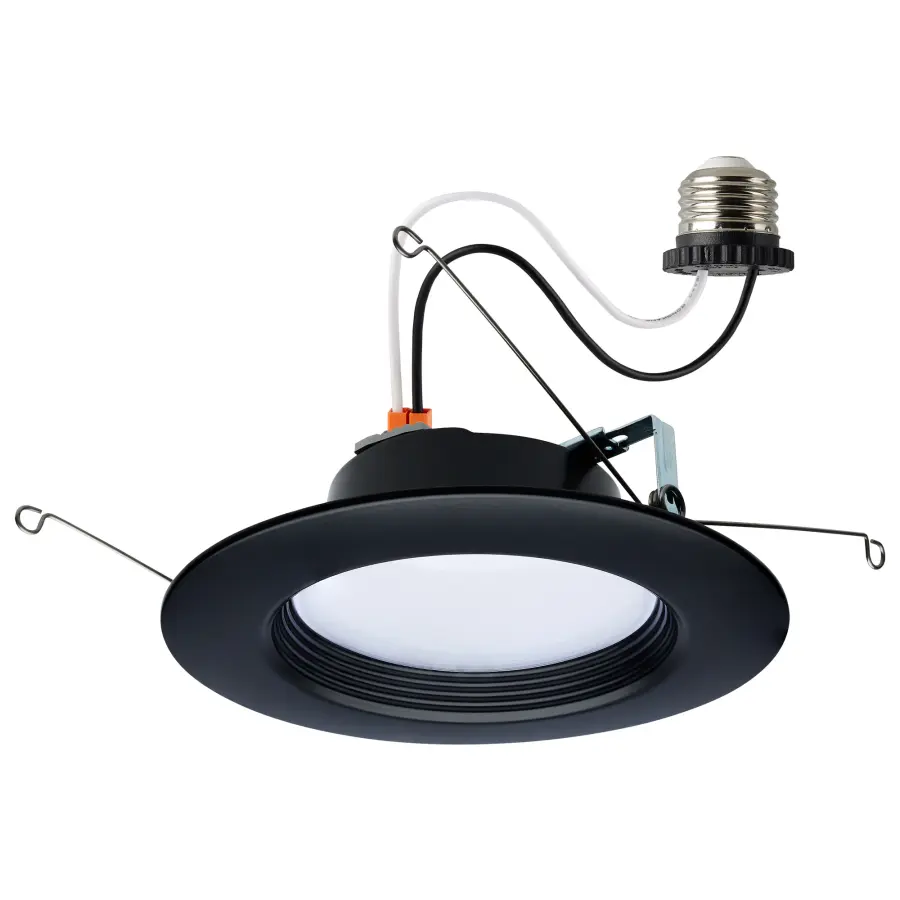 9 Watt - LED Downlight Retrofit - 5-6 Inch - CCT Selectable - 120 Volts - Black Finish - Image 1