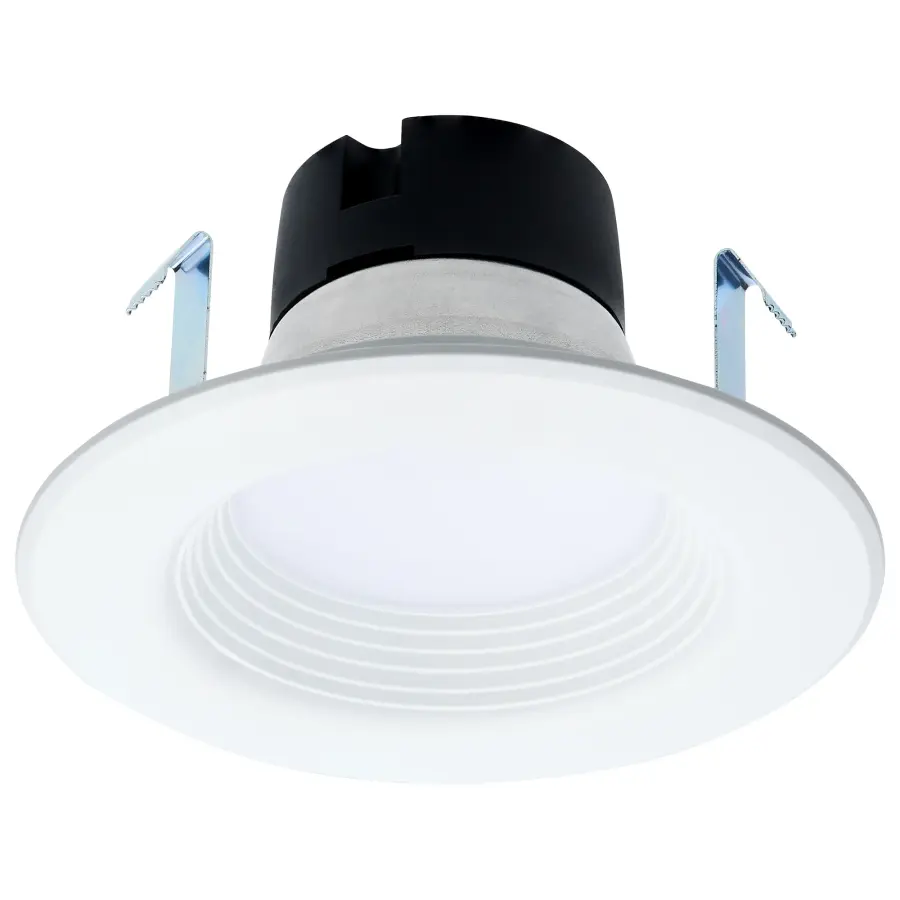 6.5 Watt LED Downlight Retrofit - 4 Inch Baffle - CCT Selectable - 12 Volts - Matte White Finish - Image 1