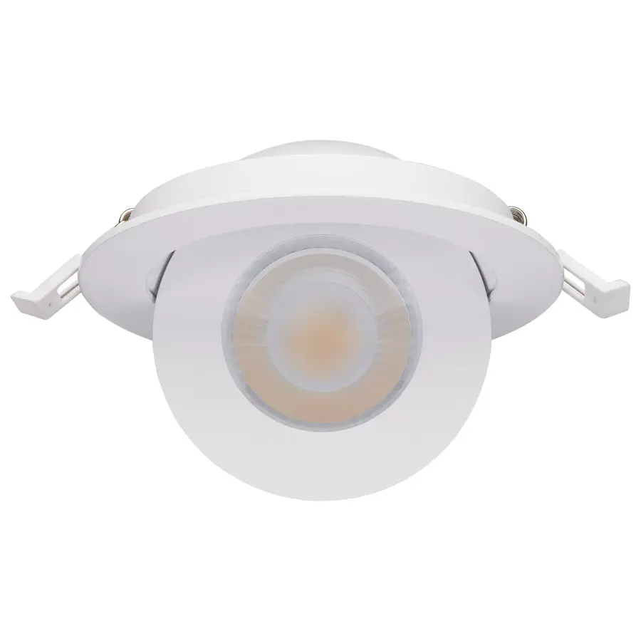 9 Watt - CCT Selectable - LED Direct Wire Downlight - Gimbaled - 4 Inch Round - Remote Driver - White - Image 4