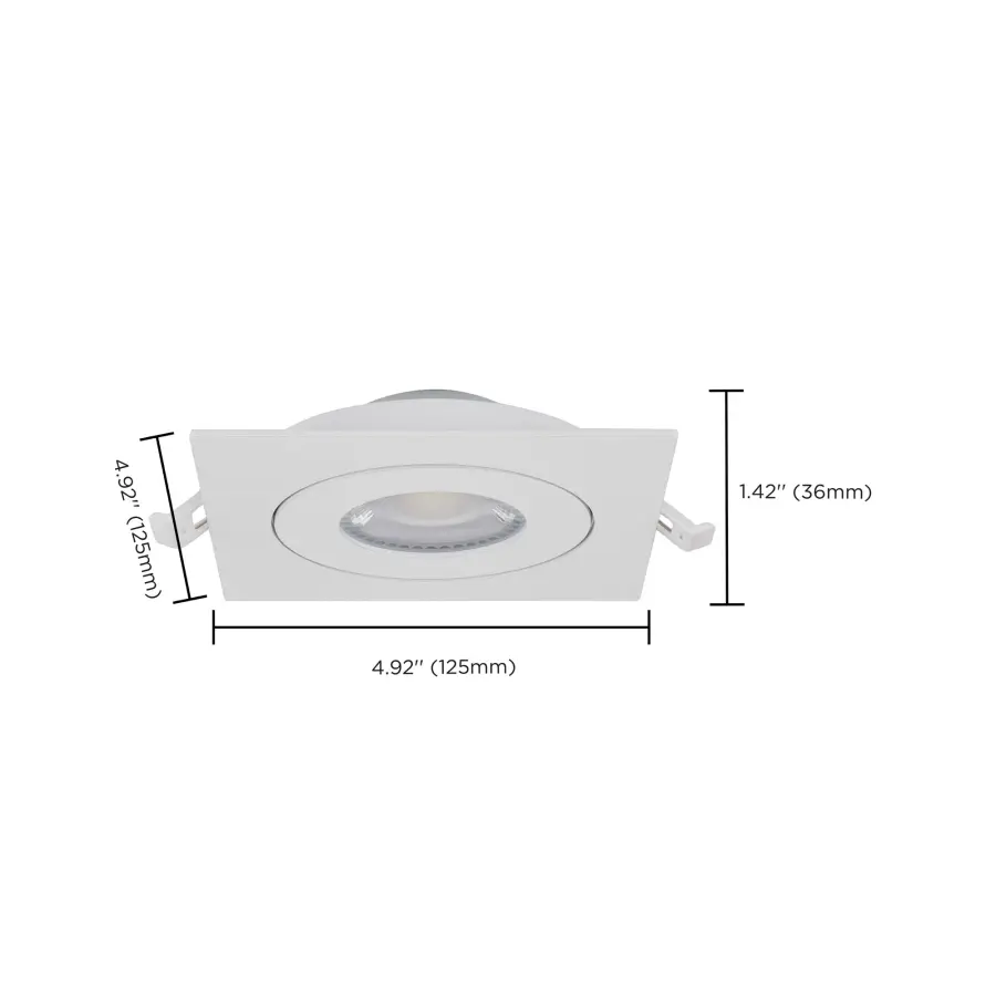 9 Watt - CCT Selectable - LED Direct Wire Downlight - Gimbaled - 4 Inch Square - Remote Driver - White - Image 18
