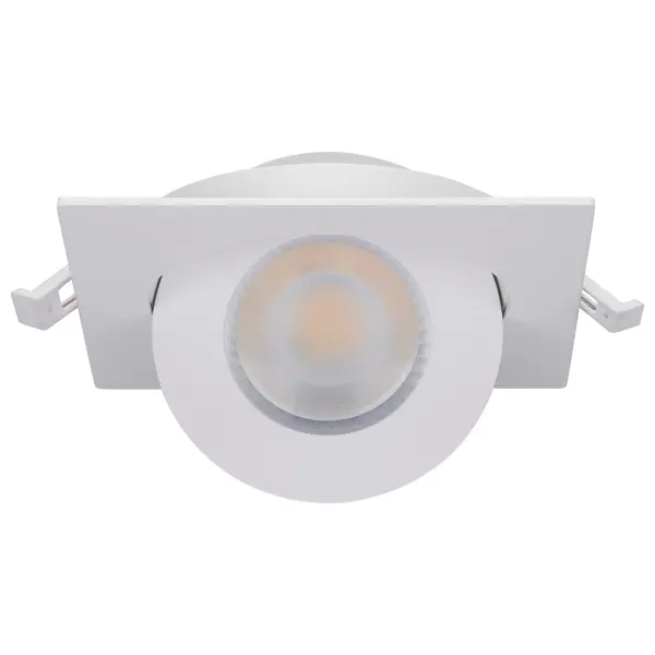 9 Watt - CCT Selectable - LED Direct Wire Downlight - Gimbaled - 4 Inch Square - Remote Driver - White - Image 4