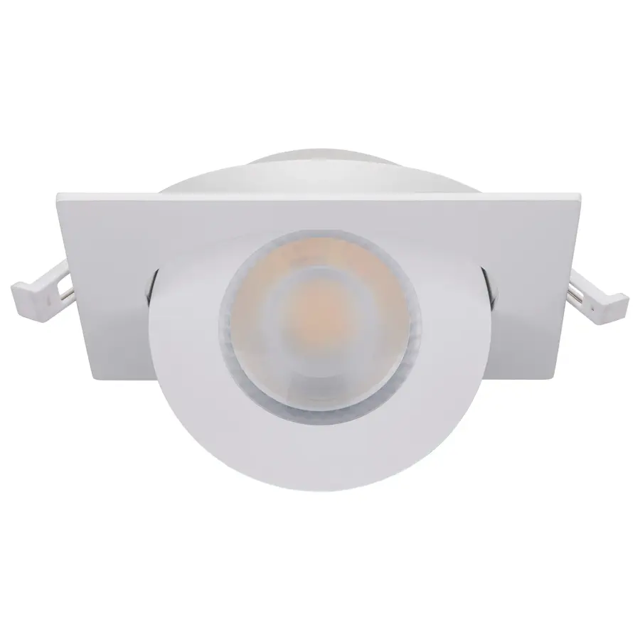 9 Watt - CCT Selectable - LED Direct Wire Downlight - Gimbaled - 4 Inch Square - Remote Driver - White - Image 4