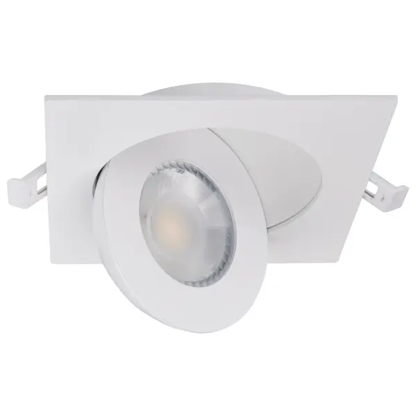 9 Watt - CCT Selectable - LED Direct Wire Downlight - Gimbaled - 4 Inch Square - Remote Driver - White - Image 5