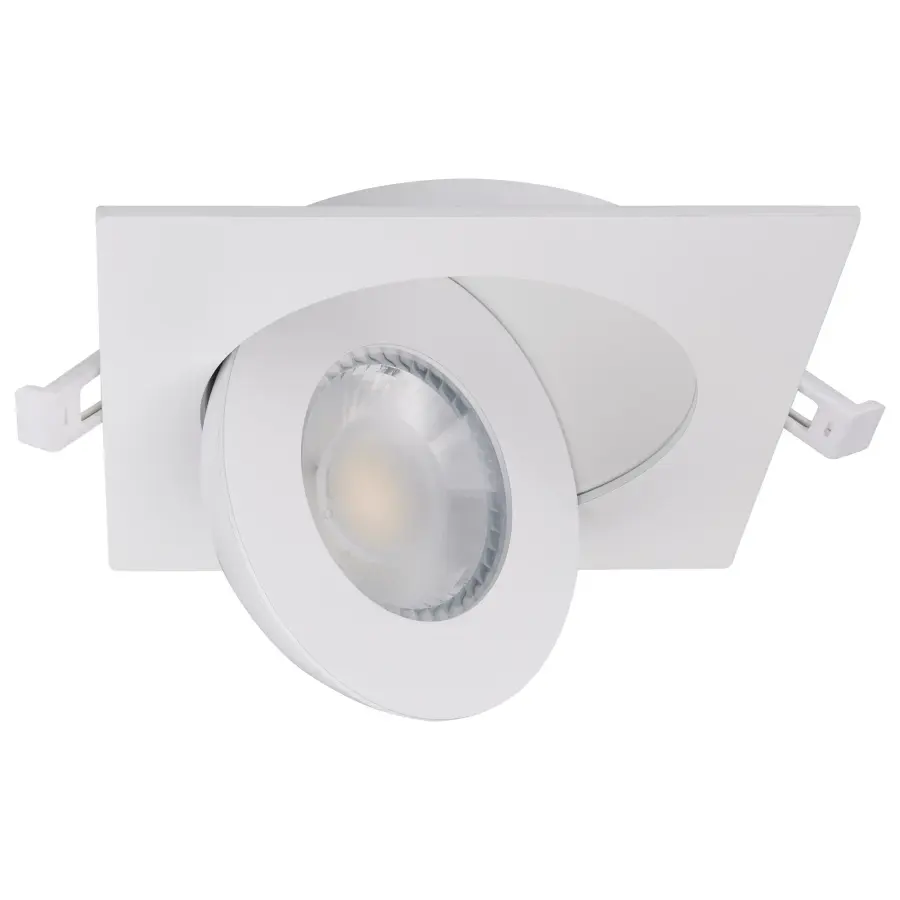 9 Watt - CCT Selectable - LED Direct Wire Downlight - Gimbaled - 4 Inch Square - Remote Driver - White - Image 5
