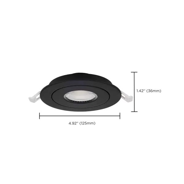 9 Watt - CCT Selectable - LED Direct Wire Downlight - Gimbaled - 4 Inch Round - Remote Driver - Black - Image 18