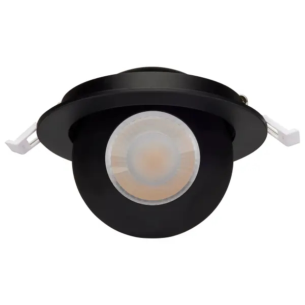 9 Watt - CCT Selectable - LED Direct Wire Downlight - Gimbaled - 4 Inch Round - Remote Driver - Black - Image 4
