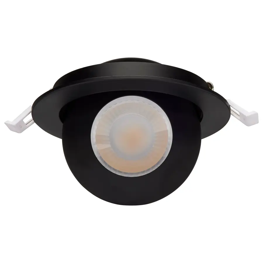 9 Watt - CCT Selectable - LED Direct Wire Downlight - Gimbaled - 4 Inch Round - Remote Driver - Black - Image 4