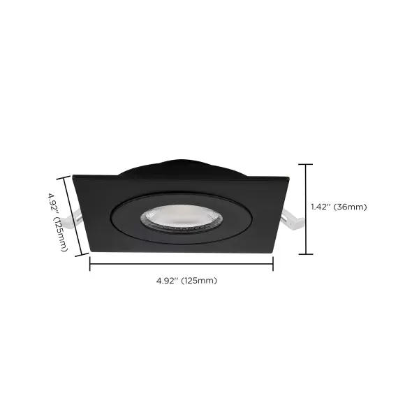 9 Watt - CCT Selectable - LED Direct Wire Downlight - Gimbaled - 4 Inch Square - Remote Driver - Black - Image 18