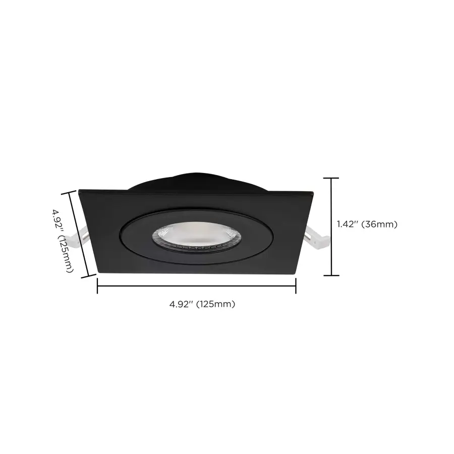 9 Watt - CCT Selectable - LED Direct Wire Downlight - Gimbaled - 4 Inch Square - Remote Driver - Black - Image 18
