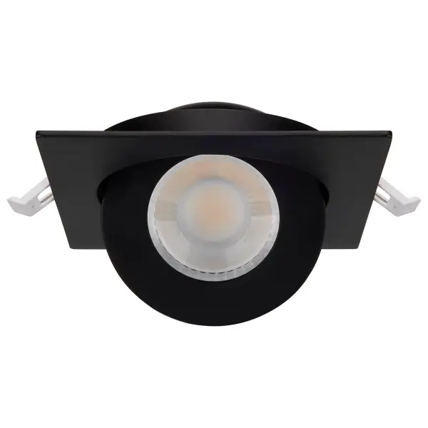 9 Watt - CCT Selectable - LED Direct Wire Downlight - Gimbaled - 4 Inch Square - Remote Driver - Black - Image 4