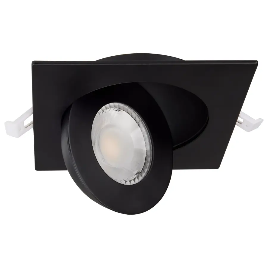 9 Watt - CCT Selectable - LED Direct Wire Downlight - Gimbaled - 4 Inch Square - Remote Driver - Black - Image 5