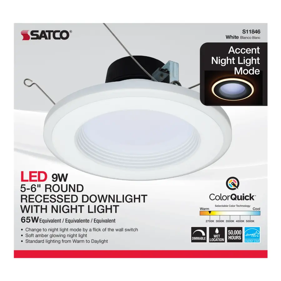 5-6 inch - CCT Selectable - Integrated LED Recessed Downlight with Night Light Feature - Image 19