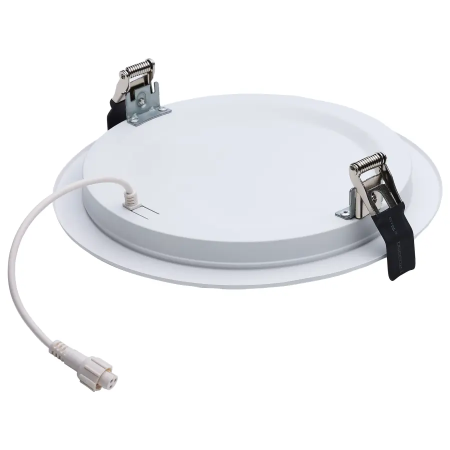 20 Watt - 8 Inch LED Direct Wire Downlight - Remote Driver - CCT Selectable - Dual Dimming - Flat Face - Round - White Finish - Image 2