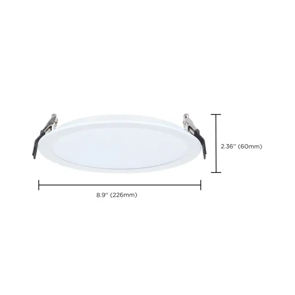 20 Watt - 8 Inch LED Direct Wire Downlight - Remote Driver - CCT Selectable - Dual Dimming - Flat Face - Round - White Finish - Image 13