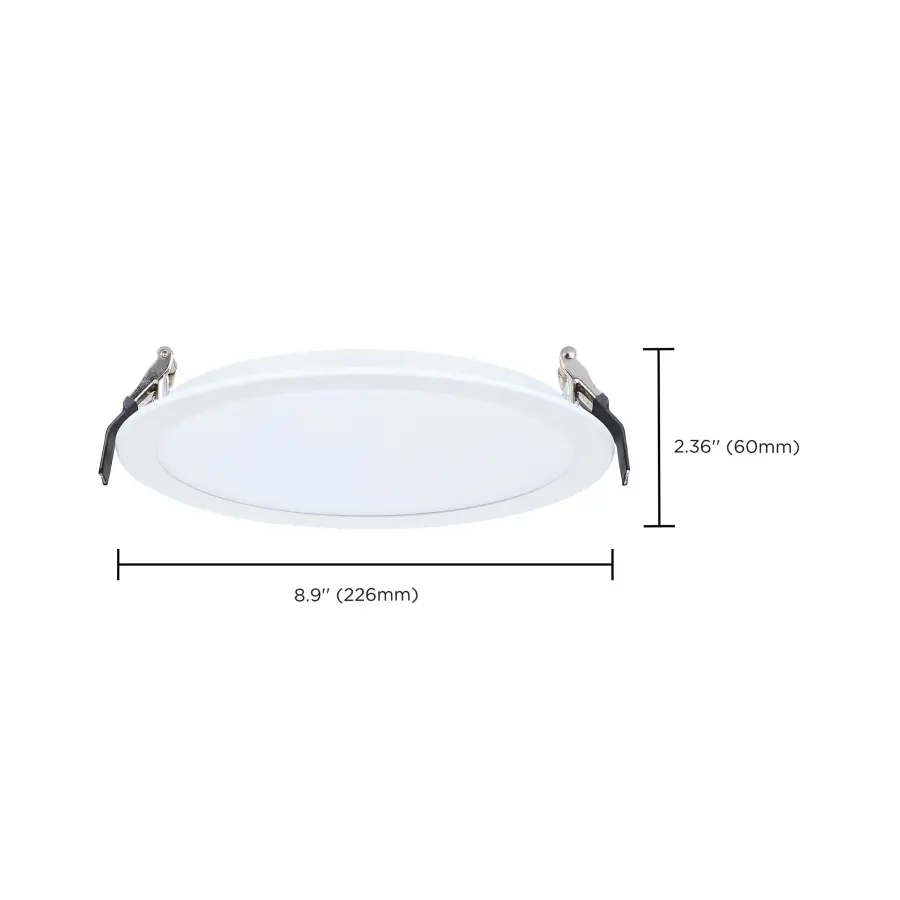 20 Watt - 8 Inch LED Direct Wire Downlight - Remote Driver - CCT Selectable - Dual Dimming - Flat Face - Round - White Finish - Image 13