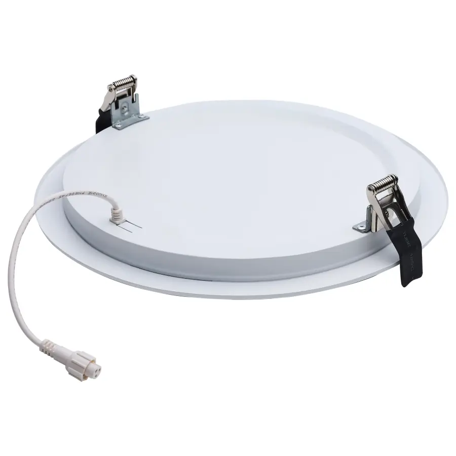 30 Watt - 10 Inch LED Direct Wire Downlight - Remote Driver - CCT Selectable - Dual Dimming - Flat Face - Round - White Finish - Image 2