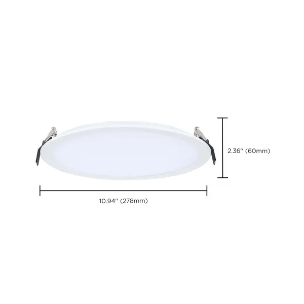 30 Watt - 10 Inch LED Direct Wire Downlight - Remote Driver - CCT Selectable - Dual Dimming - Flat Face - Round - White Finish - Image 13