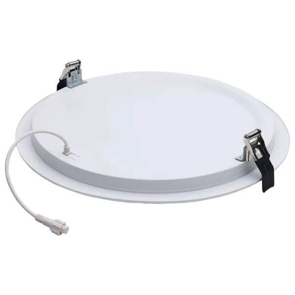 38 Watt - 12 Inch LED Direct Wire Downlight - Remote Driver - CCT Selectable - Dual Dimming - Flat Face - Round - White Finish - Image 2