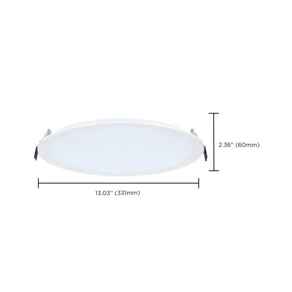 38 Watt - 12 Inch LED Direct Wire Downlight - Remote Driver - CCT Selectable - Dual Dimming - Flat Face - Round - White Finish - Image 13