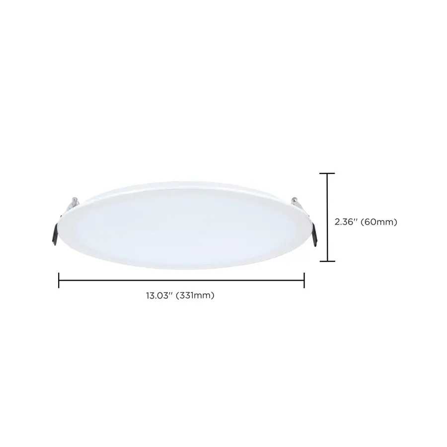 38 Watt - 12 Inch LED Direct Wire Downlight - Remote Driver - CCT Selectable - Dual Dimming - Flat Face - Round - White Finish - Image 13