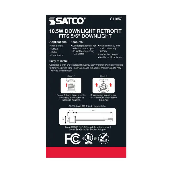 10.5 Watt - LED Retrofit Downlight - Gimbaled - 120 Volt - CCT Selectable - Black Finish - Image 7